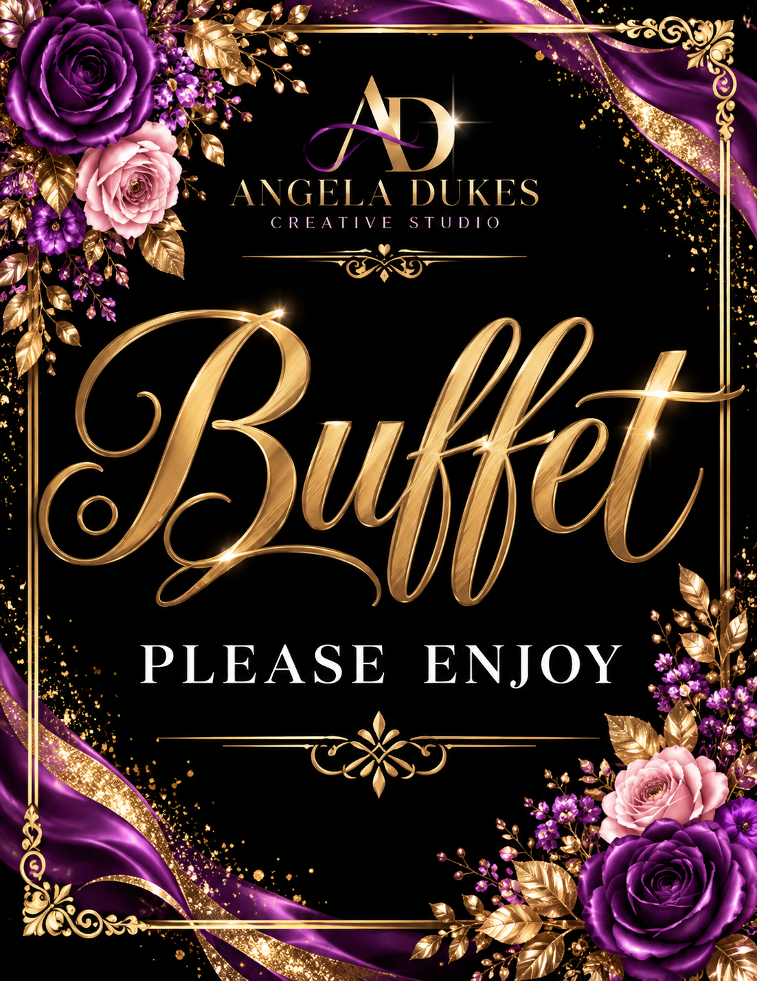 Elegant Buffet Sign — Editable PDF Template